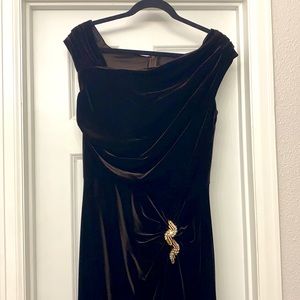 Gorgeous Tadashi Collection Dark Brown Velvet Dress